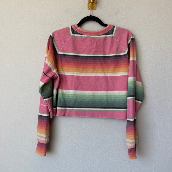 Aviator Nation Serape Bolt Stitch Crop Sweatshirt in Pink Size M - Picture 3 of 7